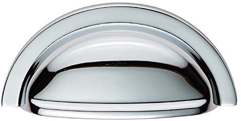 Fingertip Design OXFORD Cabinet Cupboard Door CUP PULL Handle, 76mm Hole Centres (Polished Chrome)