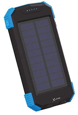 XLayer Wireless Solar Power Bank I 10000mAh I Schnellladen I Camping I Outdoor Ladegerät I Akkupack I Solarpanel I kompatibel mit iPhone 15/14/13/12/Plus/Mini/Pro/Pro Max, Samsung Galaxy S23 Ultra/S22
