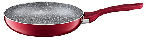 AMBITION Pfanne 28 cm antihaft Induktion Jasper Aluminium alle Herdarten ergonomischer Griff rot