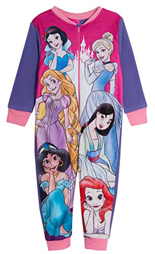 Disney Pigiama a Tutina per Ragazze Princess per Bambini Pigiama in Pile con Cerniera
