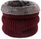 MoreChioce Damen Herren Winter Loop Schal, Warm Gestrickt Schlauchschal Unisex Elastisch Halswärmer Weich Fleecefutter Rundschal Loopschal Halstuch,Dunkelrot