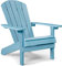YEFU Adirondack Stuhl Kunststoff wetterbeständig, Terrassenstühle 5 Stufen einfache Installation, sieht genau aus wie echtes Holz, weit verbreitet in Outdoor, Garten, Lagerfeuerstühle (blau)