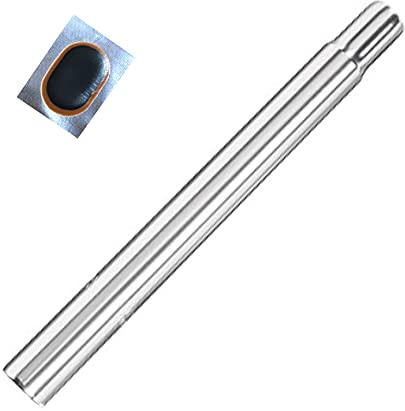 Humpert Ergotec Alu Sattelstütze Kerzensattelstütze 400 mm Ø 25,4 mm Silber inkl. Schlauchflicken