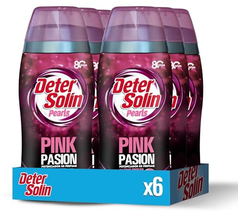 Detersolin Perlas Suavizante para la Ropa 96 Lavados (Pack 6 x 275 gr), Perfume Pink Passion