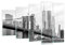 Mehrteilige Bilder auf Glas 150x100cm Glasbild Brücke Brooklyn schwarz und weiß Groß XXL Wanddeko Schlafzimmer Küche Set 5 teilige Wandbilder Dekoration Wohnzimmer Modern Wand Art GEG150x100-4245