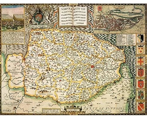 Norfolk Historical Map 400 Piece Jigsaw Puzzle