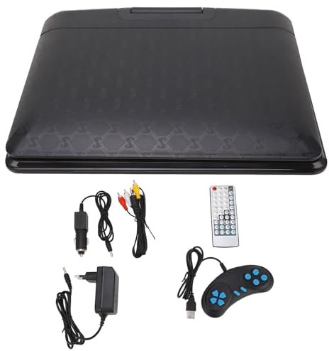 Lecteur Vidéo, Lecteur DVD Portable 1080P 7 Pouces HD Support D'écran Pivotant Carte Mémoire USB Lecteur Vidéo MP5 de Voiture Prise UE 110‑240V