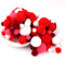 Duories 135 Bunte Pompons zum Basteln,10-30mm Mini Pompons Bälle Kleine Bommeln Kugeln,Flauschigen Bunte Pom Pom Deko Pompom Plüschbälle Bastel Zubehör für Nähen Deko DIY Handwerk,Rot Weiß