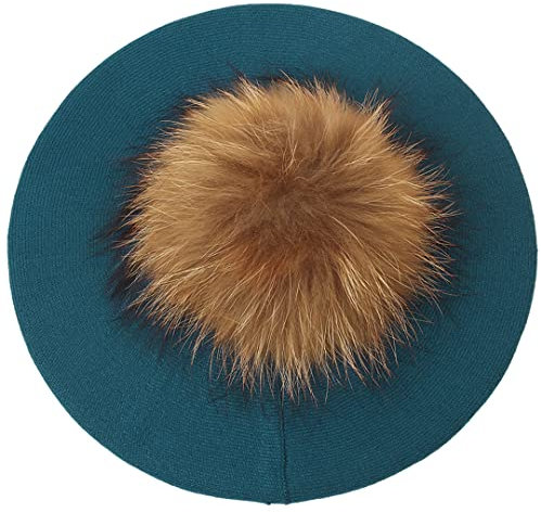 Damen Herbst Winter Kaschmir Baskenmütze Strick Dicke Slouchy Skullies Beanies Dark Lake Blue A