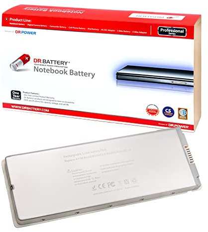 DR. BATTERY A1181 A1185 Laptop-Akku Kompatibel mit Apple MacBook 13 Zoll Mitte 2006 Ende 2006 Mitte 2007 Ende 2007 Anfang 2008 Anfang 2009 Mitte 2009 MA254 MA255 MB402 MA566 MA561 MA699 [10,8 V/60 Wh]