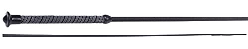 Start Dressurgerte, Reitgerte – wählbare Länge, Rutschfester Gummigriff, nylonummantelter Kern, solide Kupferbeschläge – Olympic (Schwarz, 110 cm)