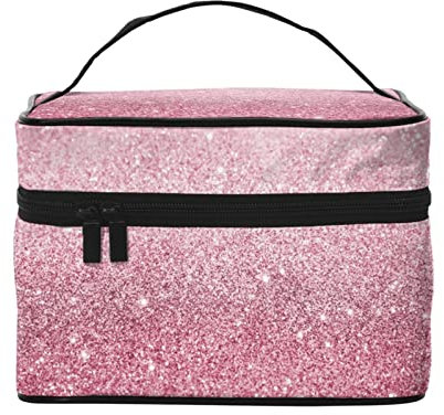 Trousse de Toilette à Paillettes Roses pour Femme, Organiseur de Maquillage, de Voyage et de cosmétiques