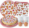 Pizza Party Supplies (Serves 24) Dinner Plates, Dessert Plates, Cups, Napkins. Pizza Party Birthday Decorations for Kids, Boys, Girls and More. Pizza Themed Birthday Party Decorations