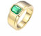 Goldring Smaragd, Ring Verlobung 925 Sterling Silber 1.5Ct Grün Smaragd Form Größe 52 (16.6) Herren