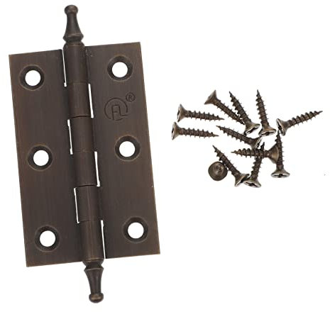 Dark Brown Copper Hinges for Cabinet Doors, Anti-Rust Decorative Butt Hinges, 2 Inch (50X39X1.5Mm) for Cupboards, Wardrobes, Wooden Doors