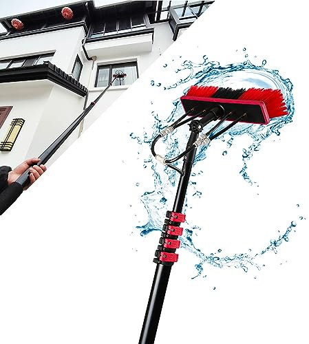 Witriolik 30FT/9m Telescopic Pole Universal, PV Anlage Reinigungsgerät, Wasserführende Teleskopstange, Glasdach Reinigungsset Universal Waschbürste, Fensterreiniger, für solaranlagen und Fenster
