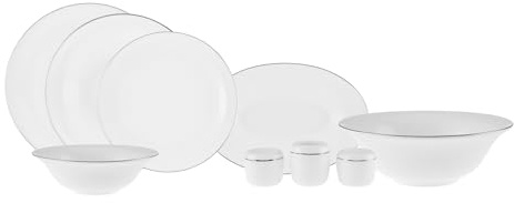 Karaca Fine Pearl Fame 58-teiliges Tafelservice für 12 Personen, Platin