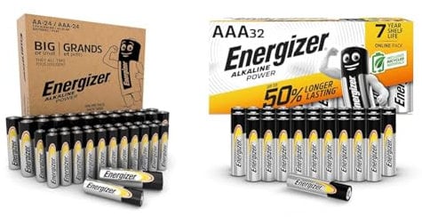 Energizer Alkaline Power AA+AAA Batteries (48 Pack), 48 Combo Pack & AAA Batteries, Alkaline Power, Triple A Battery Pack, 32 Pack (Packaging May Vary)