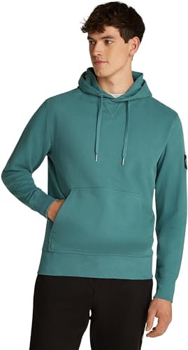 Calvin Klein Badge Hoodie J30J323430, Felpe con Cappuccio, Uomo, Blu (North Atlantic), XS