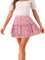 Allegra K Damen Blumenrock Sommer Hoher Taille A Linie Ruffle Layered Kurz Minirock Rock Grau Lila L