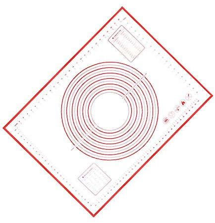 PRETYZOOM Oven Tray Liner Toaster Strudel Rolling Mat Baking Silicone Rolling Mat Silicone Mats Non Stick Baking Mat Pie Rolling Mat Bread Mat Dough with Scale Chopping Board Red