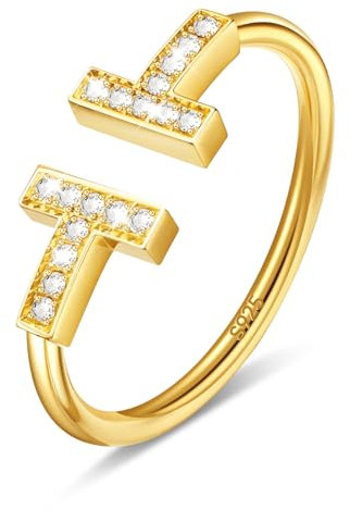 HEFANG Ringe,Damen Ring,Ring Silber 925 Damen,Ringe Frauen,Ringe Gold,Silber Ringe 925 Frauen mit Zirkonia,Geburtstagsgeschenke für Frauen,Geschenke zum Jahrestag,Valentinstag
