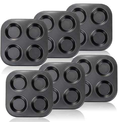 Acshio 6 Pack Air Fryer Muffin Pan, 4 Cup Non-Stick Baking Pan