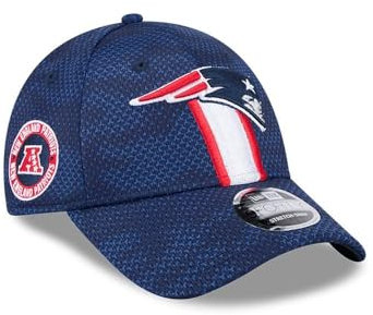 New Era New England Patriots NFL 2024 Sideline Blau Verstellbare 9Forty Stretch Snapback Cap - One-Size