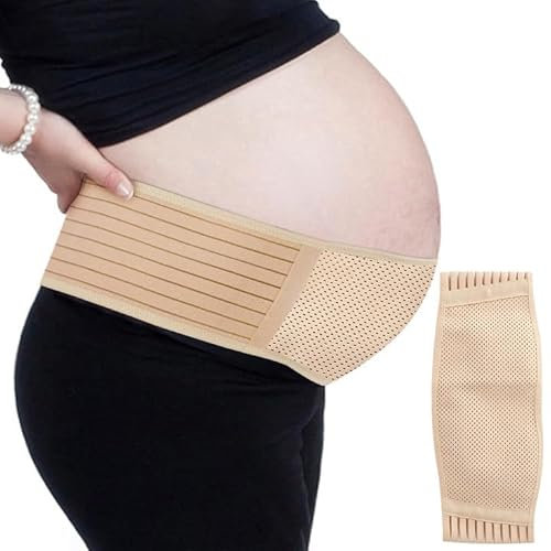 PIWOSGOL Ceinture grossesse Réglable,Bandeau de Grossesse Soutien Abdominal de Douce & Respirante,Ceinture de Maintien Grossesse Confortable pour Soulager La Douleur Dorsale/Pelvienne (L)
