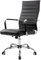UEV Bürostuhl Ergonomisch Wippfunktion bis 150 kg belastbar Schreibtischstuhl mit Armlehne Drehstuhl Office Chair S-förmige Lendenwirbelstütze gepolsterter Sitz höhenverstellbar aus Kunstleder schwarz