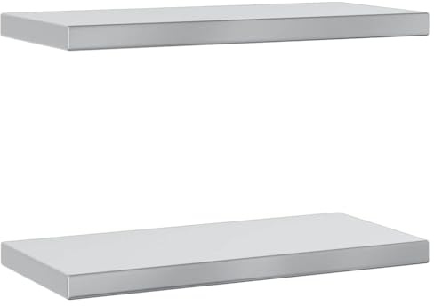vidaXL Wandregale 2 STK. 50x23,5 cm Silbern Edelstahl