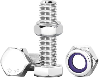 Drenky Dado Autobloccante M8 Viti in Acciaio Inox M8 X 25 mm Esagonale Bulloni E Dadi Set Acciaio Inox A2 V2A Set Di Viti Esagonali Per Macchinari, Mobili, Biciclette, Stampa 3D, 10 Pezzi