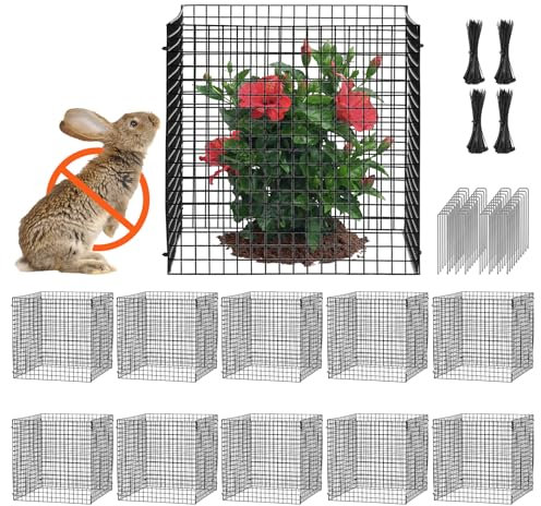 VEVOR 10er-Pack Pflanzenschutz vor Tieren, 12 x 12 Zoll Pflanzenschutz aus Hühnerdraht, Pflanzenkäfige für Pflanzen im Freien, Blumen und Gemüse, hält Hasen, Hühner und Eichhörnchen fern