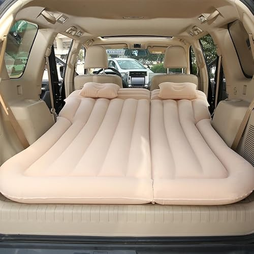 Auto Matratze für VW Passat B6 Variant 2005-2011, Auto Luftmatratze Tragbare Bequeme Auto Matratze Kofferraum Luftbett Auto Kofferraum Auto Bett,Beig-e
