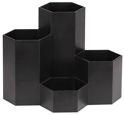 WEDO Stifthalter, Sechseckiger Butler Honeycomb, bestehend aus 4 unterschiedlich hohen Köchern, schwarz