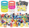 Yisscen Cartoon Spielzeug Mini Set, Party Mitgebsel, 24 Cartoon Pearl Minifiguren + 12 Leuchtendes Silikon Armband + 2 Aufkleber, für Erwachsene Kinder Gastgeschenk Give Aways Party Dekoration