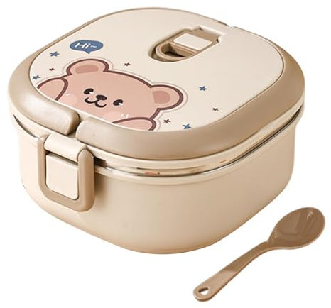 Boîte à déjeuner carrée – Boîte à déjeuner isotherme pour aliments chauds | Boîte à lunch en acier inoxydable, boîte à lunch chaude sans fuite, boîte à lunch thermique portable, bol à soupe carré