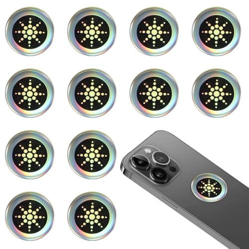 12 Stück Strahlenschutz Handy Aufkleber,Strahlenschutz Handy,Strahlenschützer Handy,Handy Strahlenschutz,EMF Strahlenschutz Handy Aufkleber,Für Computer,Radio,Laptop,Tablet-Pc,Fernseher (Silber)