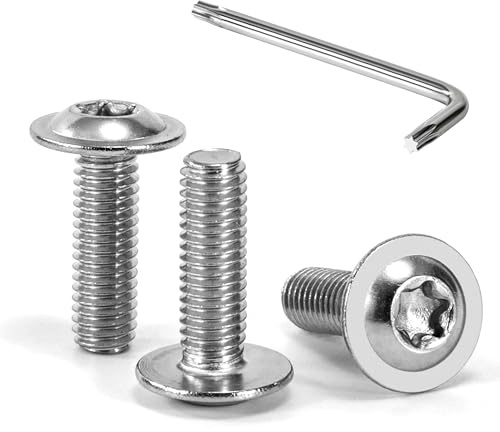 Tunejoy 30 Pezzi Viti a Testa Bombata Torx con Flangia M5 x 16 mm Vite a Testa Esagonale Bulloni in Acciaio Inox A2 V2A Viti a Brugola con Chiavi a T25 Filettatura Completa