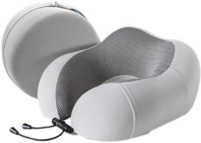 Maibar Nackenkissen Flugzeug Memory Schaumstoff Reisekissen Memory Baumwolle Erwachsener Nackenhörnchen (Grau)