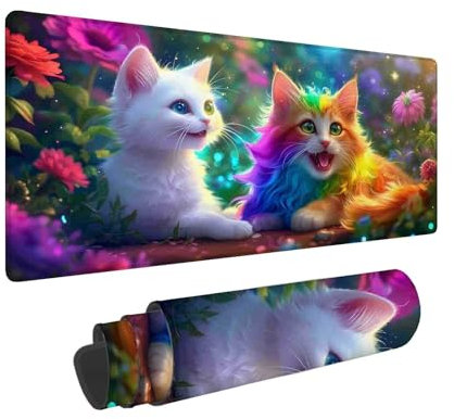 Tapis de Souris Gamer Couleur Tapis de Souris XXL 1600 x 800 mm, Tapis de Souris Chat Tapis Souris Gaming, Améliore la Vitesse et la Précision, Grande Tapis de Souris pour Les Jeux et Bureau F-774