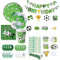 Decoración Cumpleaños Fútbol: Kit de Fiesta con Globos de Fútbol Pancarta Mantel Platos y Accesorios - para una Celebración Temática Inolvidable