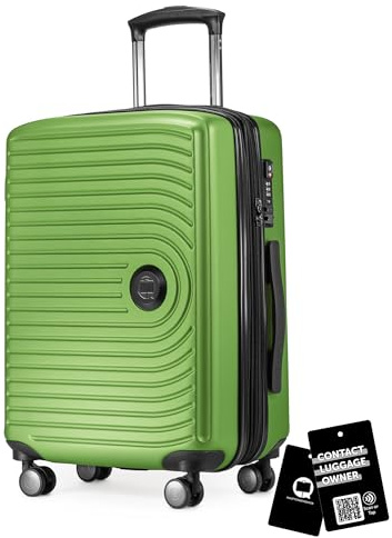 Hauptstadtkoffer Mitte Handgepäck 55x40x23 cm 55 Lmit Anhänger, Apfelgrün | ABS-Hartschale · TSA · XL Erweiterung · 4 Rollen · Austauschbare Ersatzteile · Kurzurlaub · Digitaler Kofferanhänger