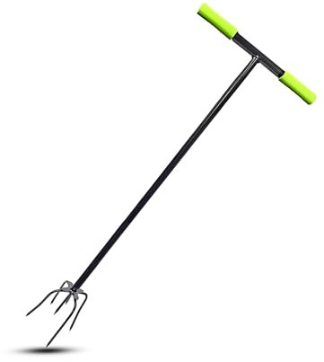 Garden Twist Cultivator Manual Hand Tiller with Long Handle Lawn Aerator & Soil Loosener for Raised Beds Flower Boxes & Gardens Heavy-Duty Carbon Steel Twist Tiller with Ergonomic Grip