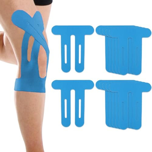 Yphzmtz 12 Stück Precut Kinesiotapes für Knie, Hautfreundlich & Atmungsaktiv | Wasserfestes & Elastisches Physio Tape für Knie Schulter Knöchel Handgelenk | Vorgeschnittene