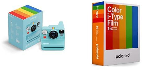 Polaroid - NOW+ Gen3 - Instant Camera Bluetooth Connected - Camera + Color Film Bundle (16 photos) Artic Blue