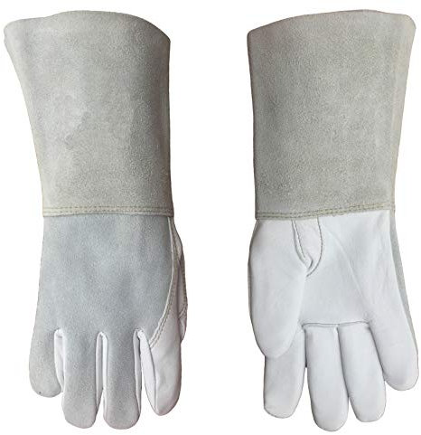 MJFVN Soldadura al Arco de argón Guante de Cuero Guante Soldador de Trabajo TIG MIG Seguridad Guante de Piel Guantes de Trabajo