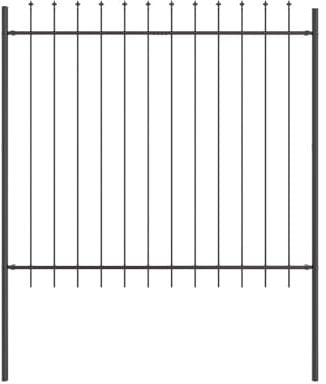 vidaXL Moderne graue Zaunpaneele Langlebige pulverbeschichtete Stahlsätze von 4 ideal für Garten-Grenzmarkierung Räume Design Zaun Privatsphäre-Schranken Metall Landschaft