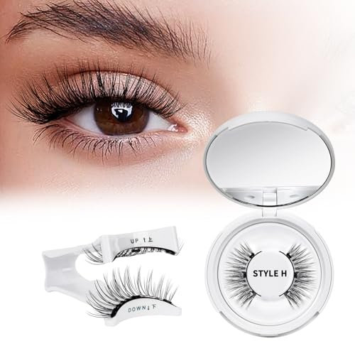 Faux Cils Magnetique,Cils Magnetique Naturel Réutilisables avec Applicateur, Aucune Colle Nécessaire QUEWEL Faux Cils Magnetique facile à porter et à enlever avec instructions (Set-H-1 paires)