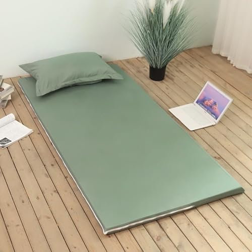 YongXinMY Boden-Futon-Matratzenbezug mit Reißverschluss, einfarbig, vollständiger Bezug, waschbar, staubdicht, abnehmbarer Futonbezug mit Reißverschluss für japanische Tatami-Bodenmatratze (Grün, 90 x